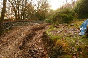 Excavating the natural stream Excavating the natural stream