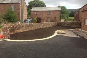 Garden area before planting and paving Garden area before planting and paving