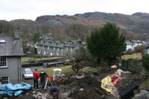 Early stages of the works process at Chapel Style, Langdale in the Lake District Early stages of the landscaping process at Chapel Style, Langdale