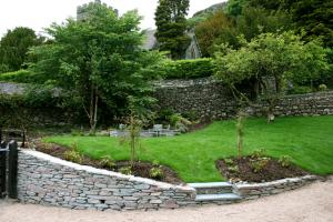 Lower garden after landscaping works Chapel Style, Langdale, Lake District; the lower garden after landscaping
