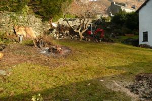 Upper garden pre landscaping works Chapel Style, Langdale, Lake District; the upper garden before the landscaping