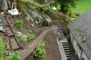 This is an alternative view of the hillside project in Finsthwaite, Cumbria Cumbrian hillside garden landscaping